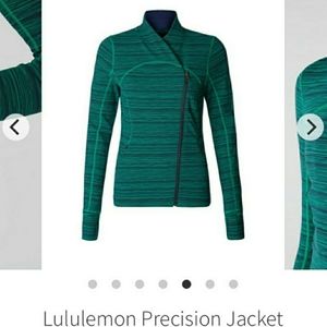 lululemon athletica Green Striped Precision Bomber Jacket
